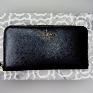KATE SPADE CONTINENTAL WALLET LARGE- BLACK